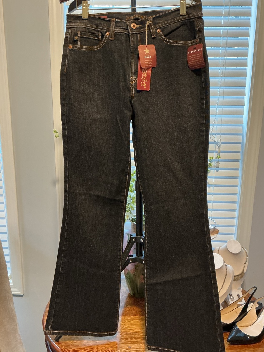 jeanstar Black Flare Jeans - Dark Wash Wide Leg
